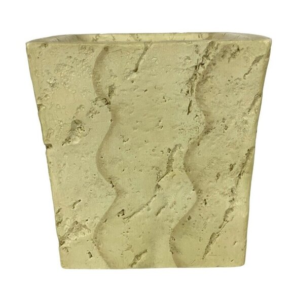 Faux Stone Tissue Box Cover Beige Square Handpainted Rustic Bathroom Decor - Picture 4 of 7